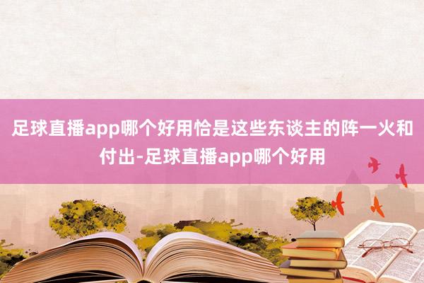 足球直播app哪个好用恰是这些东谈主的阵一火和付出-足球直播app哪个好用