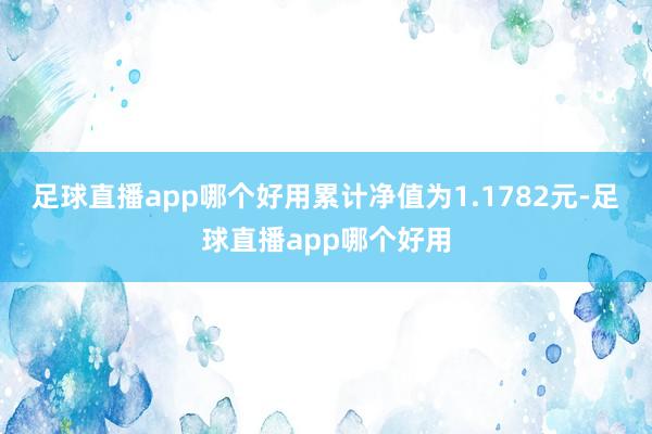 足球直播app哪个好用累计净值为1.1782元-足球直播app哪个好用