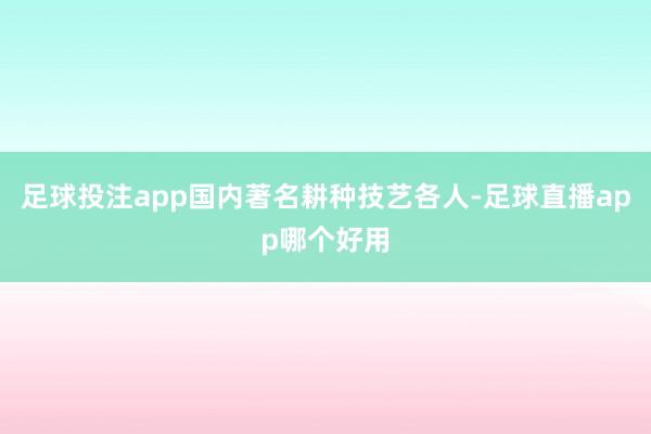 足球投注app国内著名耕种技艺各人-足球直播app哪个好用