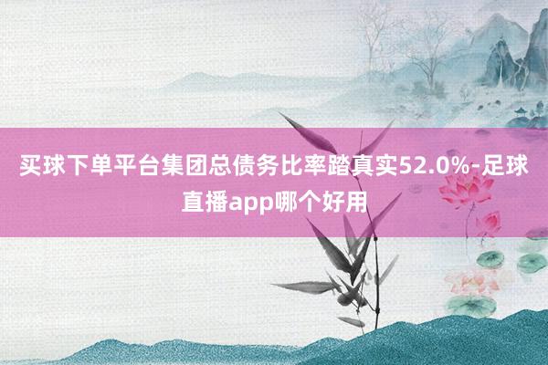 买球下单平台集团总债务比率踏真实52.0%-足球直播app哪个好用