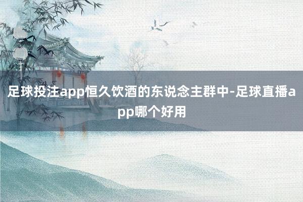 足球投注app恒久饮酒的东说念主群中-足球直播app哪个好用