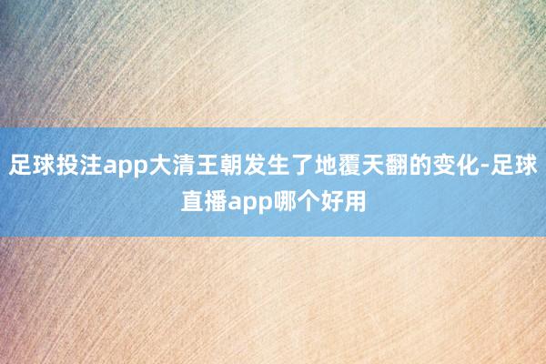 足球投注app大清王朝发生了地覆天翻的变化-足球直播app哪个好用