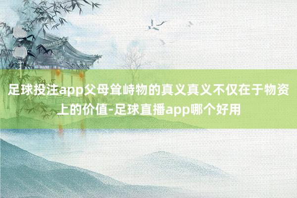 足球投注app父母耸峙物的真义真义不仅在于物资上的价值-足球直播app哪个好用