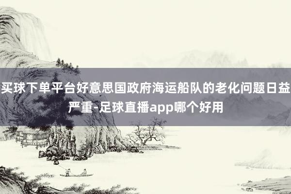 买球下单平台好意思国政府海运船队的老化问题日益严重-足球直播app哪个好用