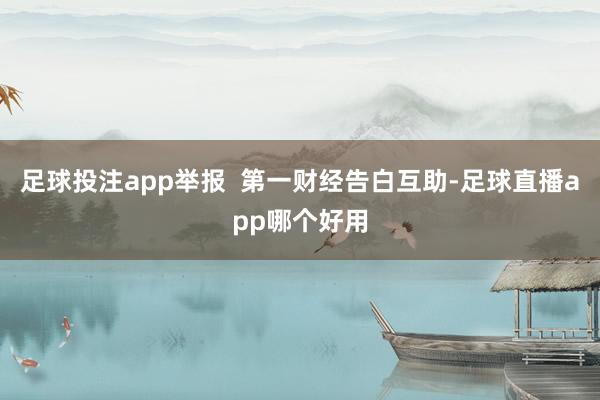 足球投注app举报  第一财经告白互助-足球直播app哪个好用