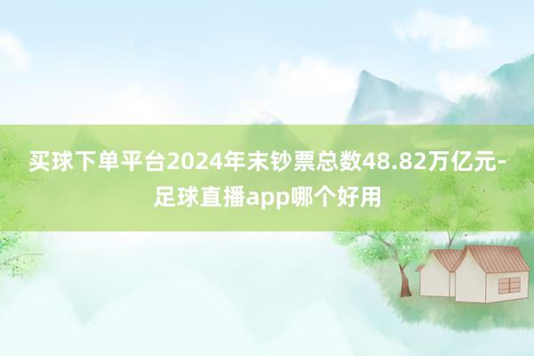 买球下单平台2024年末钞票总数48.82万亿元-足球直播app哪个好用