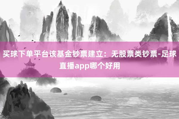 买球下单平台该基金钞票建立：无股票类钞票-足球直播app哪个好用
