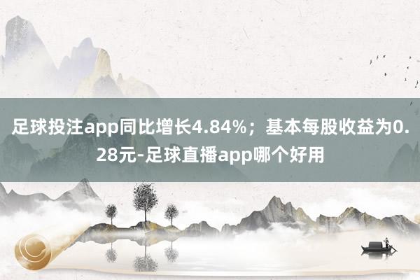 足球投注app同比增长4.84%；基本每股收益为0.28元-足球直播app哪个好用