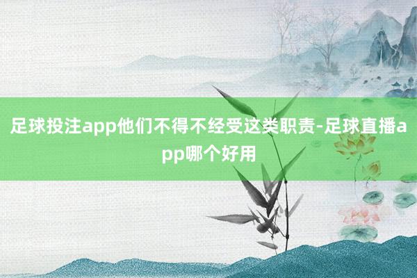 足球投注app他们不得不经受这类职责-足球直播app哪个好用