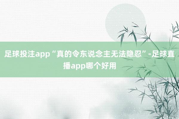 足球投注app“真的令东说念主无法隐忍”-足球直播app哪个好用