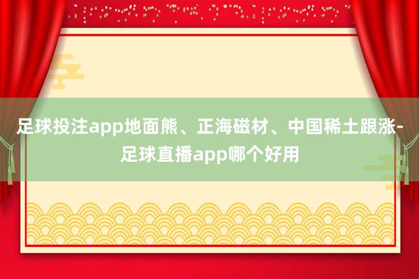 足球投注app地面熊、正海磁材、中国稀土跟涨-足球直播app哪个好用
