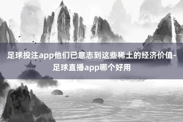 足球投注app他们已意志到这些稀土的经济价值-足球直播app哪个好用