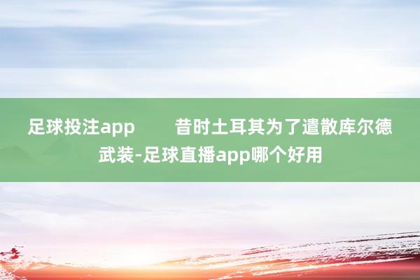 足球投注app        昔时土耳其为了遣散库尔德武装-足球直播app哪个好用