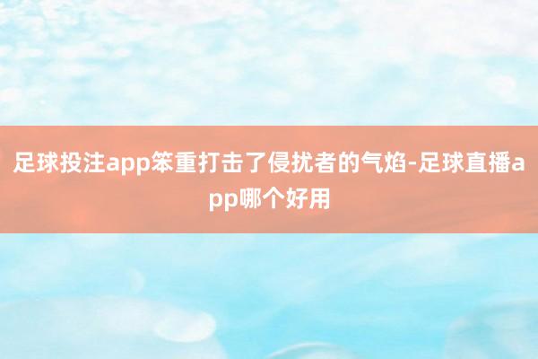足球投注app笨重打击了侵扰者的气焰-足球直播app哪个好用