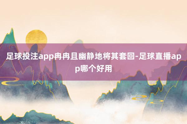 足球投注app冉冉且幽静地将其套回-足球直播app哪个好用