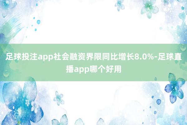 足球投注app社会融资界限同比增长8.0%-足球直播app哪个好用