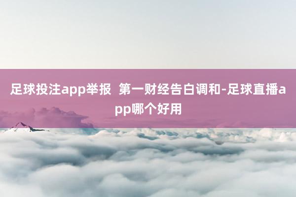 足球投注app举报  第一财经告白调和-足球直播app哪个好用