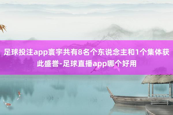 足球投注app寰宇共有8名个东说念主和1个集体获此盛誉-足球直播app哪个好用