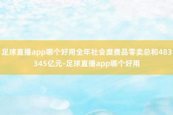 足球直播app哪个好用全年社会糜费品零卖总和483345亿元-足球直播app哪个好用