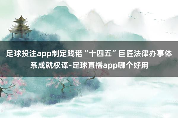 足球投注app制定践诺“十四五”巨匠法律办事体系成就权谋-足球直播app哪个好用