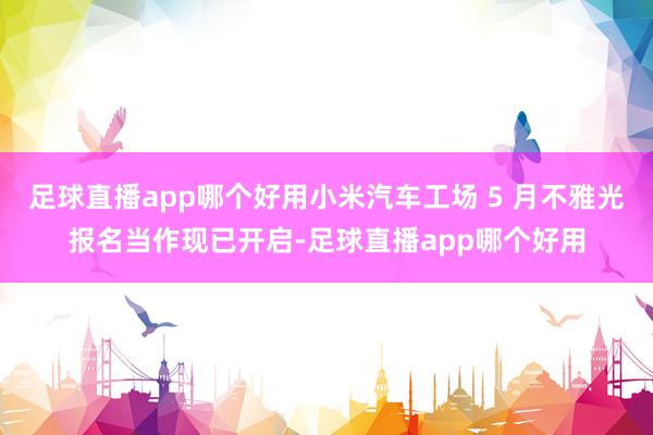 足球直播app哪个好用小米汽车工场 5 月不雅光报名当作现已开启-足球直播app哪个好用