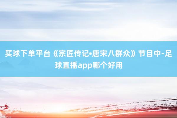 买球下单平台《宗匠传记•唐宋八群众》节目中-足球直播app哪个好用