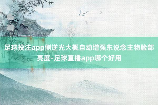 足球投注app侧逆光大概自动增强东说念主物脸部亮度-足球直播app哪个好用