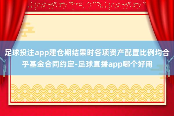 足球投注app建仓期结果时各项资产配置比例均合乎基金合同约定-足球直播app哪个好用