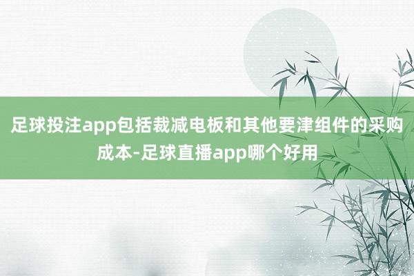 足球投注app包括裁减电板和其他要津组件的采购成本-足球直播app哪个好用
