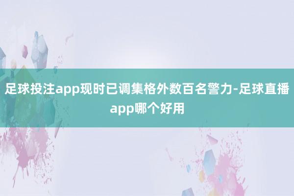 足球投注app现时已调集格外数百名警力-足球直播app哪个好用