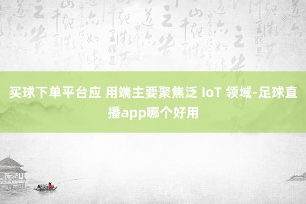 买球下单平台应 用端主要聚焦泛 IoT 领域-足球直播app哪个好用