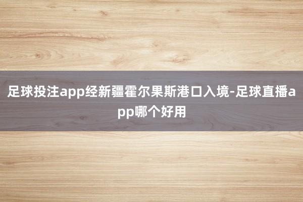 足球投注app经新疆霍尔果斯港口入境-足球直播app哪个好用