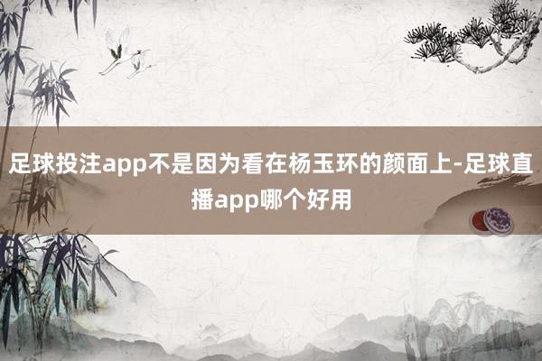 足球投注app不是因为看在杨玉环的颜面上-足球直播app哪个好用