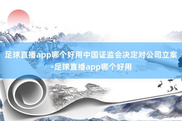 足球直播app哪个好用中国证监会决定对公司立案-足球直播app哪个好用