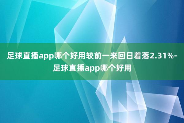 足球直播app哪个好用较前一来回日着落2.31%-足球直播app哪个好用