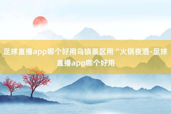 足球直播app哪个好用乌镇景区用“火锅夜酒-足球直播app哪个好用