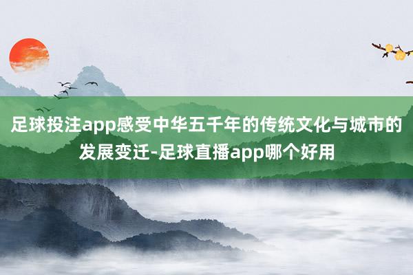 足球投注app感受中华五千年的传统文化与城市的发展变迁-足球直播app哪个好用