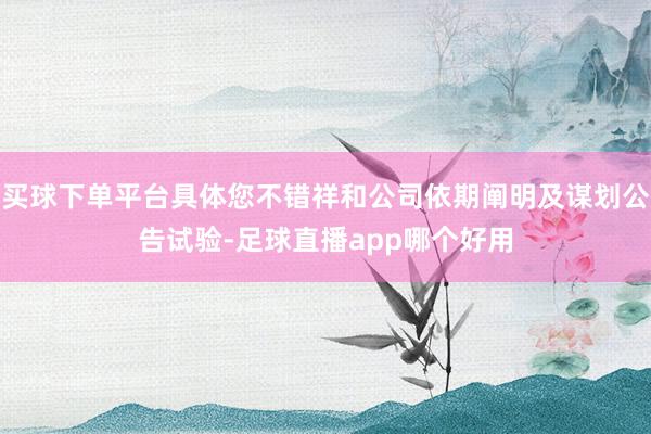 买球下单平台具体您不错祥和公司依期阐明及谋划公告试验-足球直播app哪个好用
