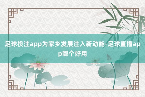 足球投注app为家乡发展注入新动能-足球直播app哪个好用