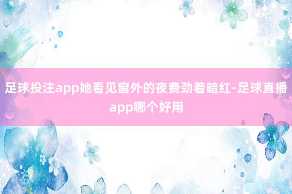 足球投注app她看见窗外的夜费劲着暗红-足球直播app哪个好用