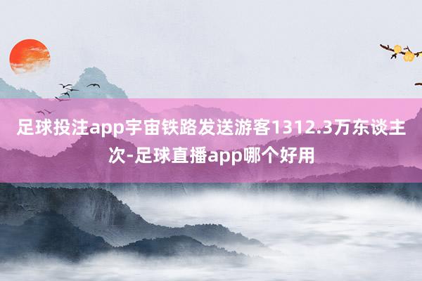 足球投注app宇宙铁路发送游客1312.3万东谈主次-足球直播app哪个好用