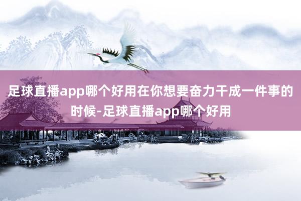 足球直播app哪个好用在你想要奋力干成一件事的时候-足球直播app哪个好用