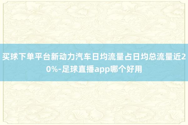 买球下单平台新动力汽车日均流量占日均总流量近20%-足球直播app哪个好用