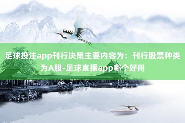 足球投注app刊行决策主要内容为：刊行股票种类为A股-足球直播app哪个好用