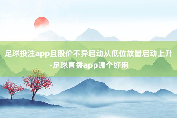 足球投注app且股价不异启动从低位放量启动上升-足球直播app哪个好用