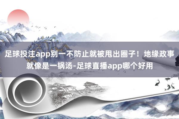 足球投注app别一不防止就被甩出圈子！地缘政事就像是一锅汤-足球直播app哪个好用