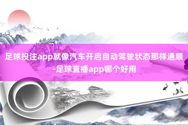 足球投注app就像汽车开启自动驾驶状态那样通顺-足球直播app哪个好用