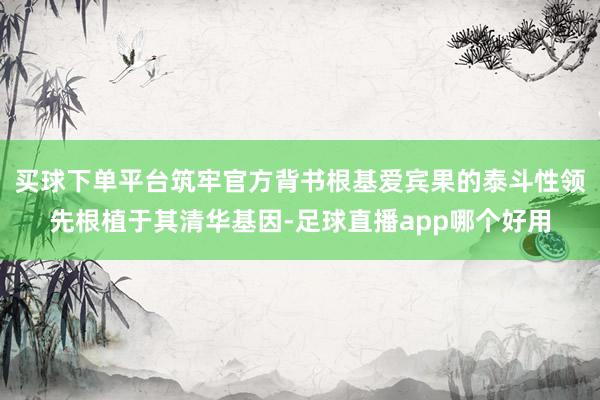 买球下单平台筑牢官方背书根基爱宾果的泰斗性领先根植于其清华基因-足球直播app哪个好用