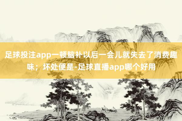 足球投注app一顿脑补以后一会儿就失去了消费趣味；坏处便是-足球直播app哪个好用