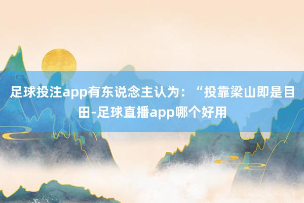 足球投注app有东说念主认为：“投靠梁山即是目田-足球直播app哪个好用